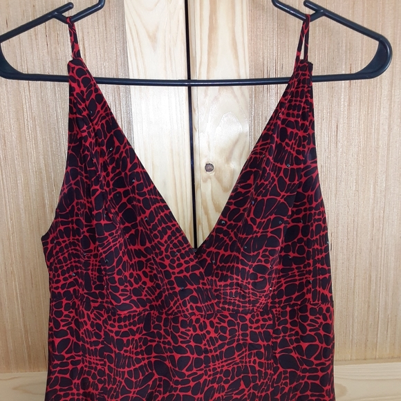 Kathlin Argiro Red/black 100% Silk dressy dress size 6 - Picture 3 of 5